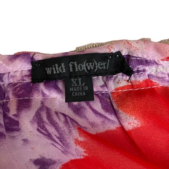 Wildflower Sheer Flowered Tank Top / SZ: XL - Picture 7 of 7